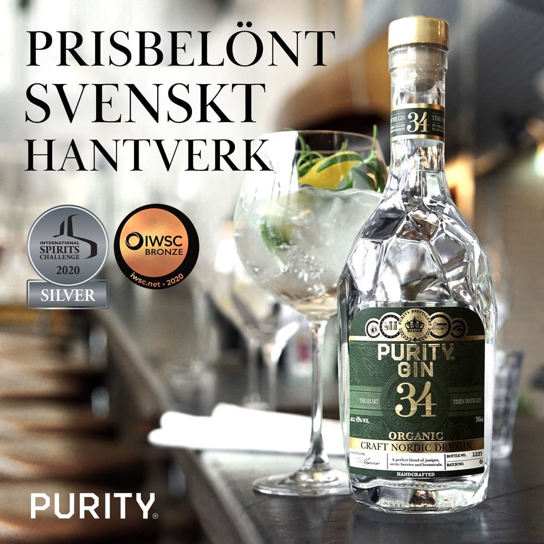 PURITY GIN CRAFT NORDIC DRY ORGANIC GIN PURITY GIN CRAFT NORDIC DRY ORGANIC GIN
