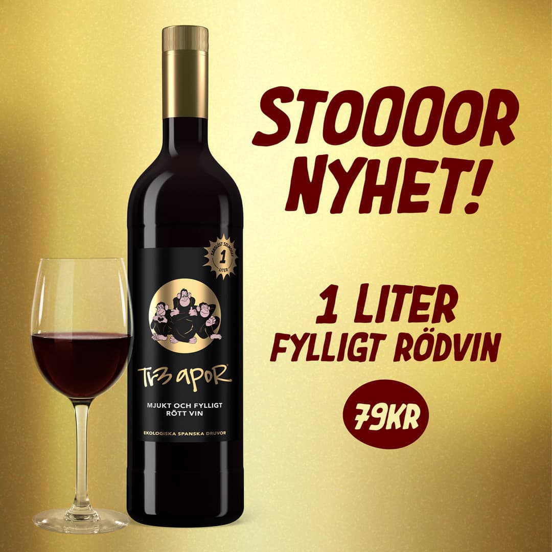 Tr3 Apor Ekologiskt Rött vin Tr3 Apor Ekologiskt Rött vin