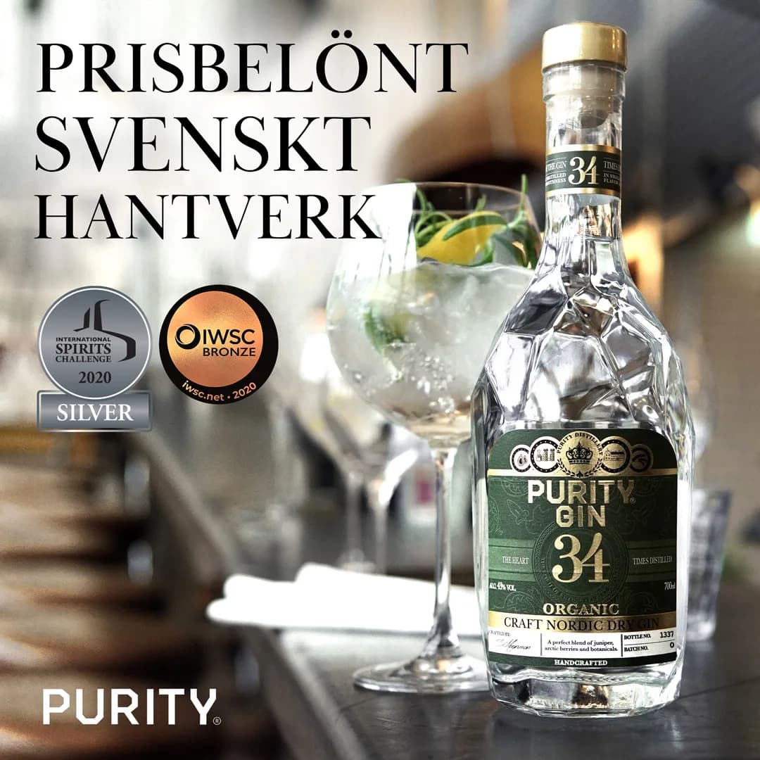 PURITY GIN CRAFT NORDIC DRY ORGANIC GIN PURITY GIN CRAFT NORDIC DRY ORGANIC GIN